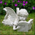 Garden boy and girl angels stone statue